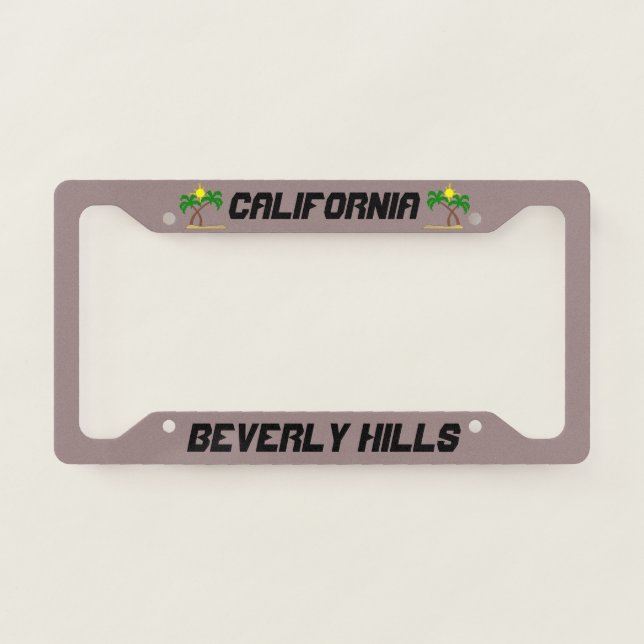 Beverly Hills California Custom License Plate Fram License Plate Frame (Front)