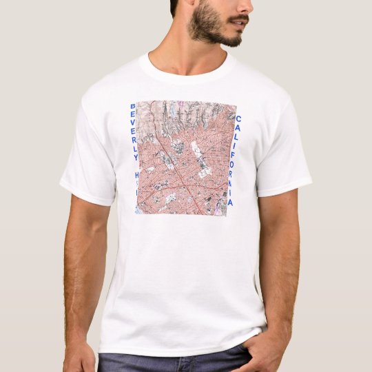 Beverly Hills California Physical Map 1995 T-Shirt