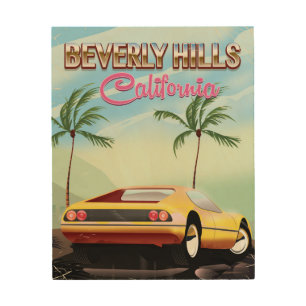 Beverly Hills California retro travel poster