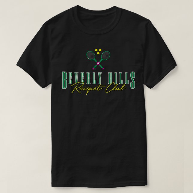 Beverly Hills California Tennis Club Racquet Prepp T-Shirt (Design Front)