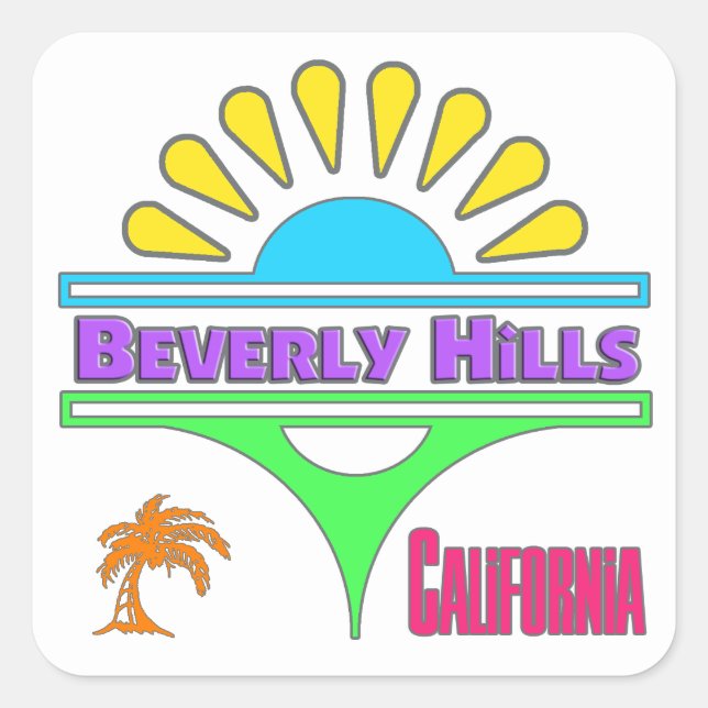 "Beverly Hills Colorful 1" Sticker (Front)