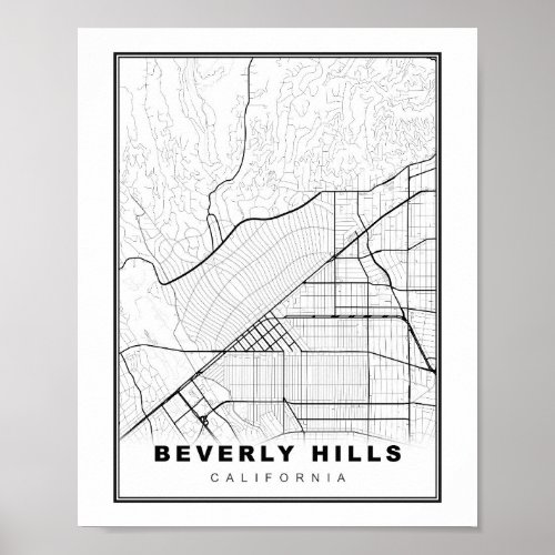 Beverly Hills Map Poster