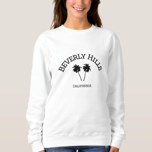 Beverly Hills Palms Black  White Sweatshirt