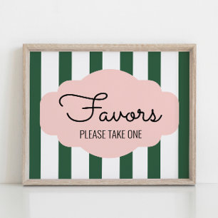 Beverly Hills Pink & Green Baby Shower Favor Sign