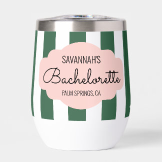 Beverly Hills Pink & Green Bachelorette Thermal Wine Tumbler