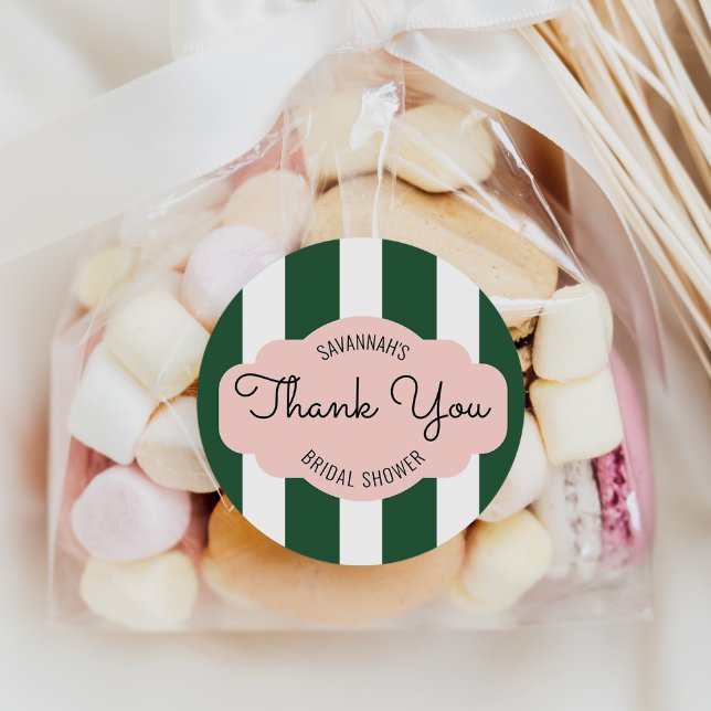Beverly Hills Pink & Green Bridal Shower Favor Tag (Creator Uploaded)