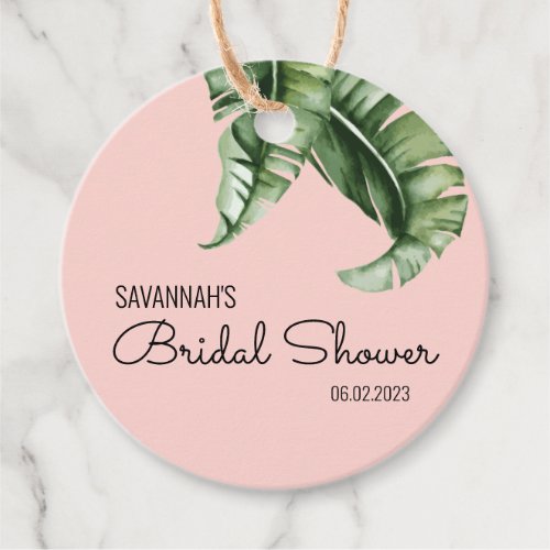 Beverly Hills Pink  Green Bridal Shower  Favor Tags