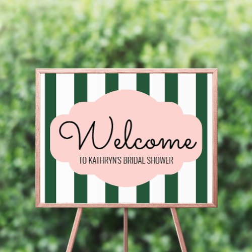 Beverly Hills Pink  Green Bridal Shower Welcome Poster