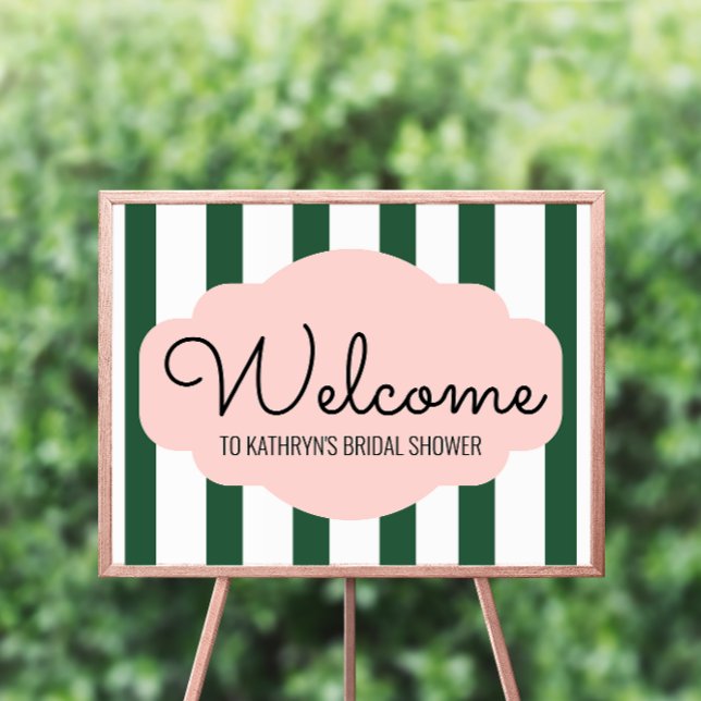 Beverly Hills Pink & Green Bridal Shower Welcome Poster (Creator Uploaded)