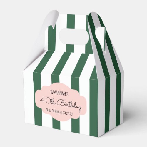 Beverly Hills Pink  Green Party Favor Box