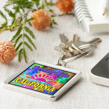 Beverly Hills Sun & Palms Keychain