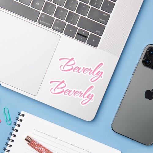 Beverly Name in Pink x2 Sticker