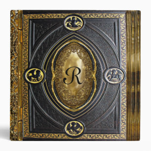 Beverton old book Gothic monogram  3 Ring Binder