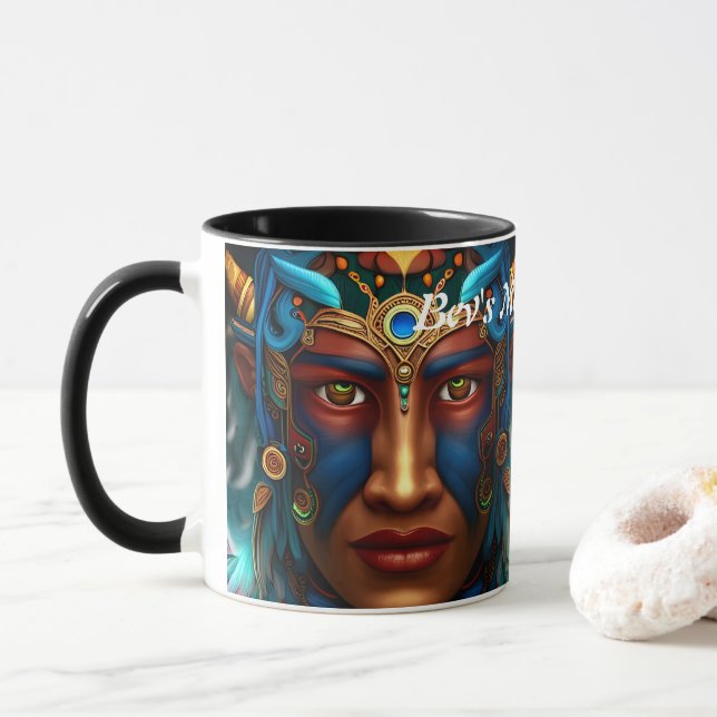 Bev's Morning Tea Personalized Customizable Mug (With Donut)