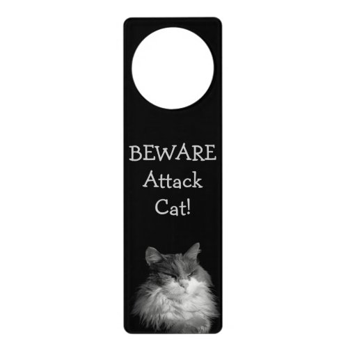 Beware Attack Cat Door Hanger