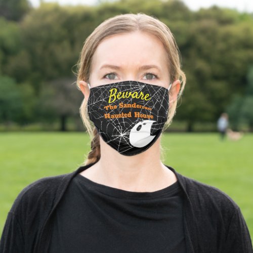 Beware Black Spider Weds  Ghost Halloween Party Adult Cloth Face Mask