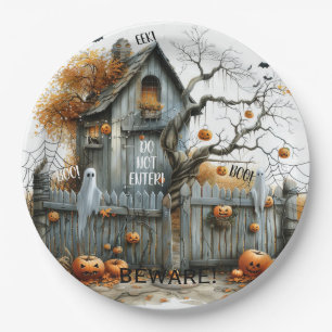 Beware & Boo – The Haunted Gatehouse Paper Plates