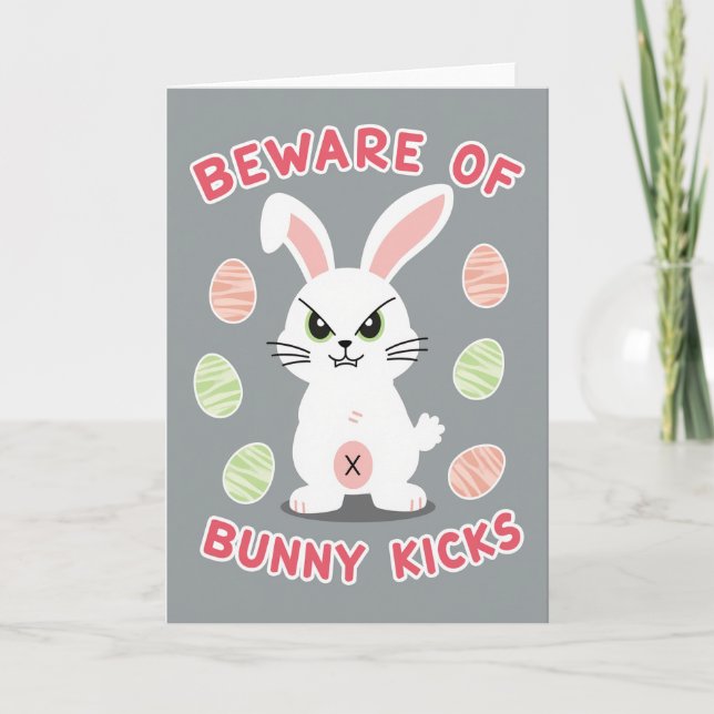 Beware Bunny Kicks Pattern Card (Front)