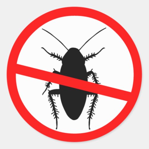 Beware Cockroaches Classic Round Sticker