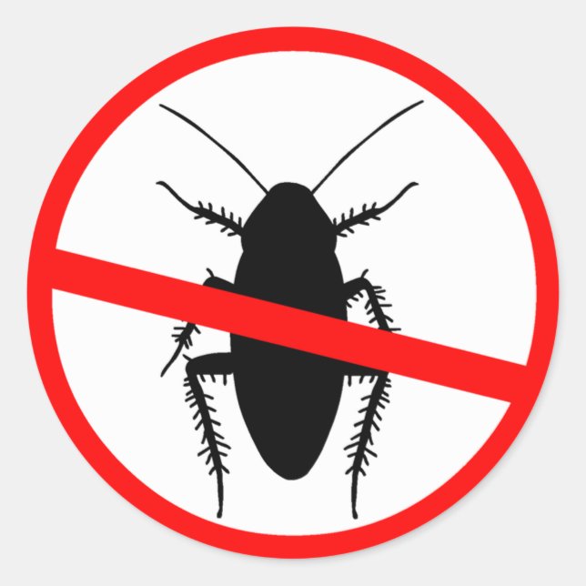 Beware Cockroaches Classic Round Sticker (Front)