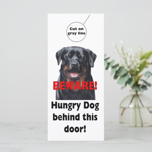 BEWARE Door hanger Warning sign Dog Pet sign (Standing Front)