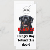 BEWARE Door hanger Warning sign Dog Pet sign (Front/Back)