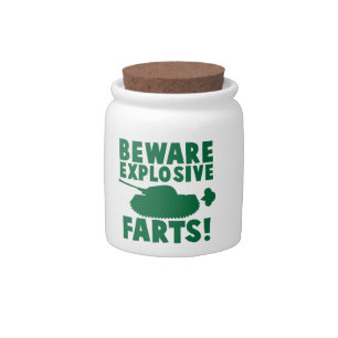 Beware EXPLOSIVE FARTS! Candy Jar