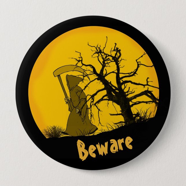 Beware Grim Reaper Button (Front)
