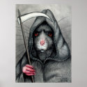 Beware Grim Reaper Rat Poster