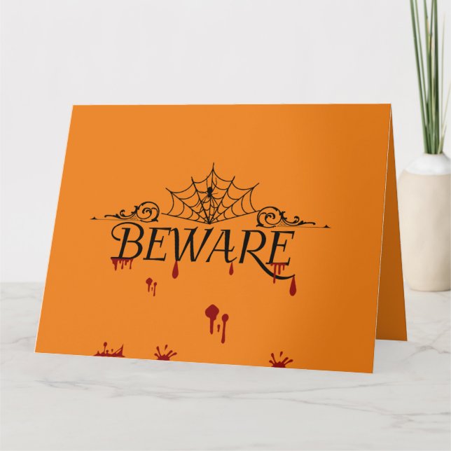 "BEWARE" Halloween Party Invitation (Front)