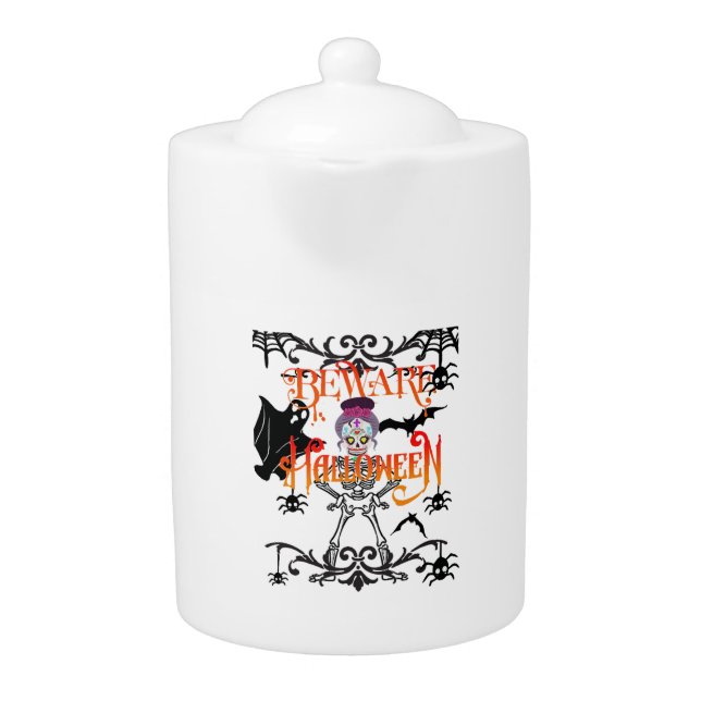 Beware Halloween Teapot (Front)
