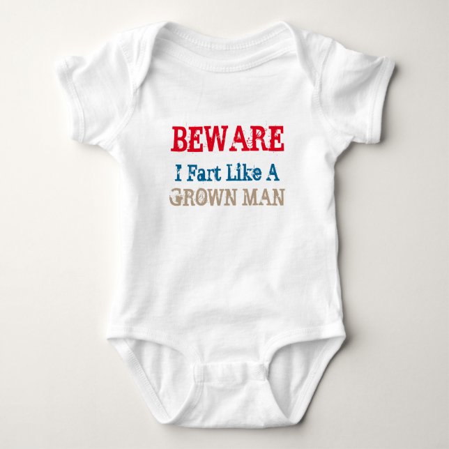 Beware I fart Like a Grown Man funny tshirt design (Front)