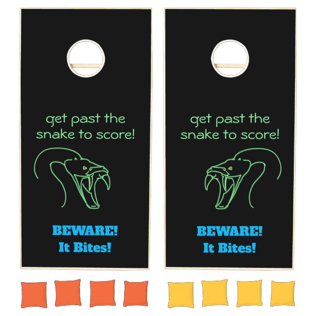 BEWARE It Bites - Snake Head and Fangs Cornhole Set (Set)