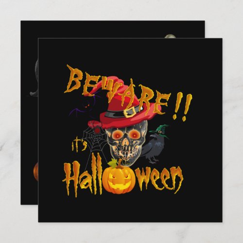 Beware its Halloween Creepy  Scary Party Bash Invitation