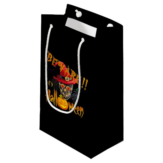 Beware It's Halloween Small Gift Bag (Front Angled)