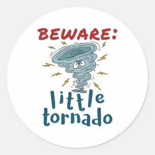 Beware Little Tornado Cute Classic Round Sticker