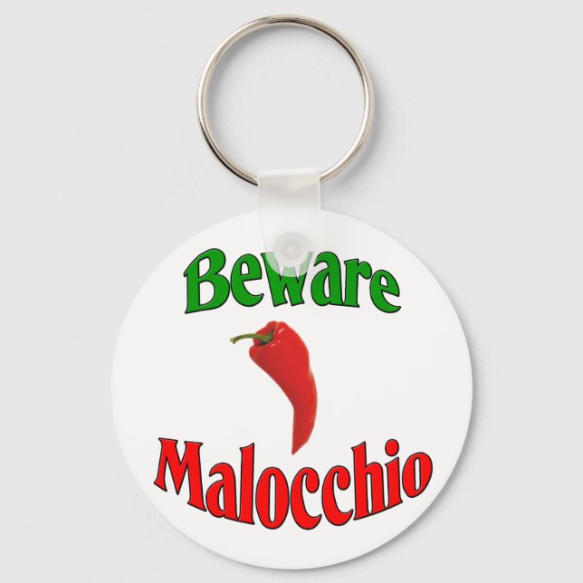 Beware Malocchio (Evil Eye) Keychain (Front)