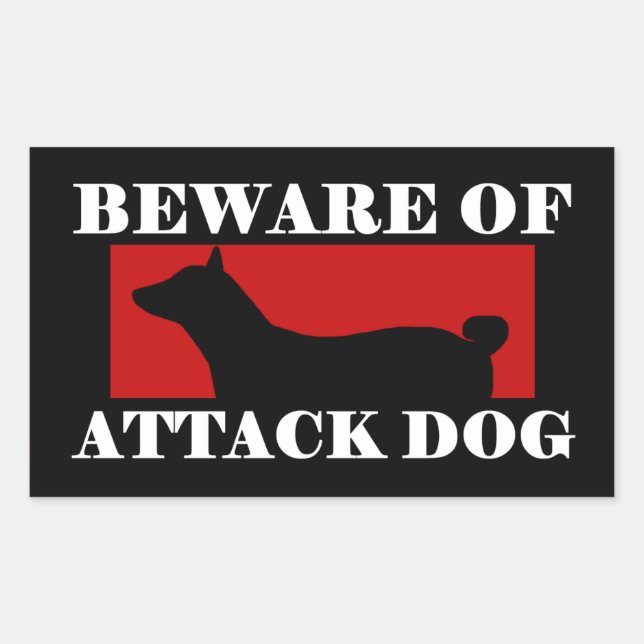 Beware of Attack Dog - Basenji Rectangular Sticker (Front)