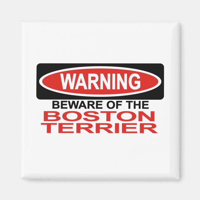 Beware Of Boston Terrier Magnet (Front)