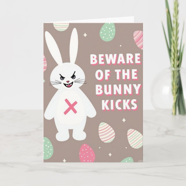 Beware Of Bunny Kicks Card (Front)