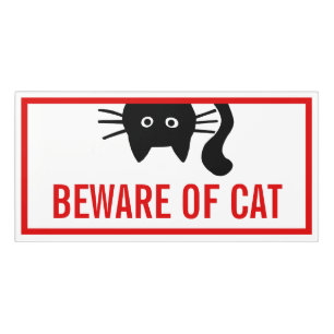 Beware of Cat - Black Cat Funny Room Sign