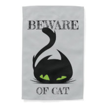 BEWARE OF CAT Garden Flag - Customizable Text