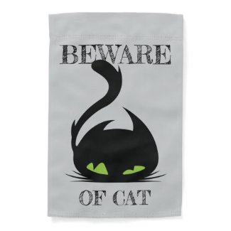 BEWARE OF CAT Garden Flag - Customizable Text