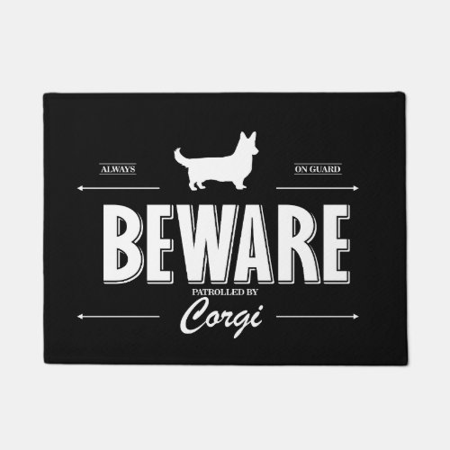 Beware Of Corgi Cardigan Doormat