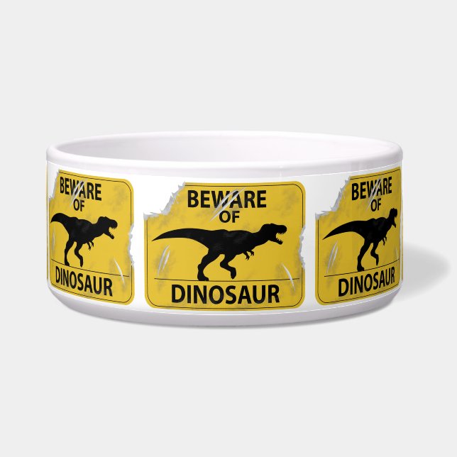 Beware of Dinosaur (damaged) Bowl (Front)