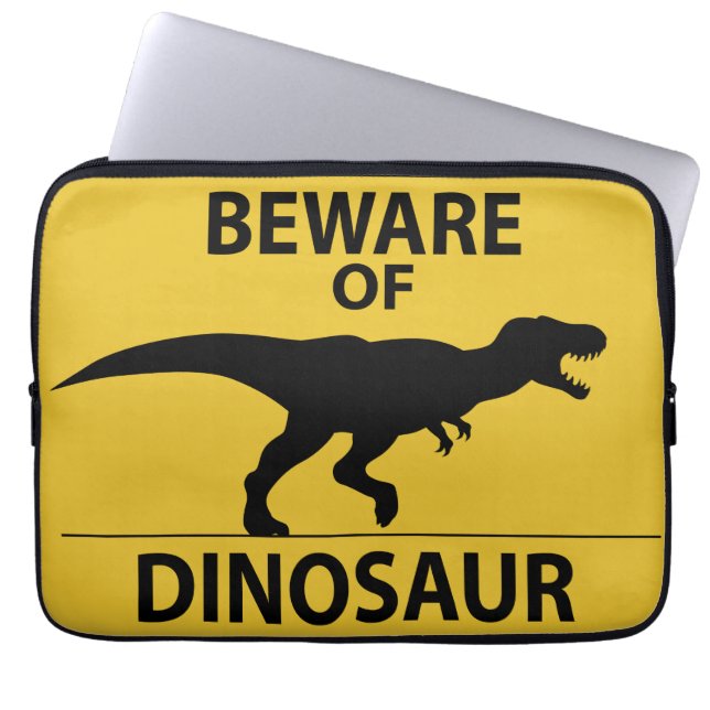 Beware of Dinosaur Laptop Sleeve (Front)