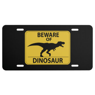 Beware of Dinosaur License Plate