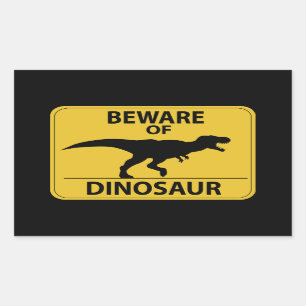 Beware of Dinosaur Rectangular Sticker