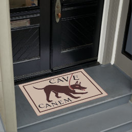 Beware of Dog &quot;Cave Canem&quot; Greco-Roman Image Doormat