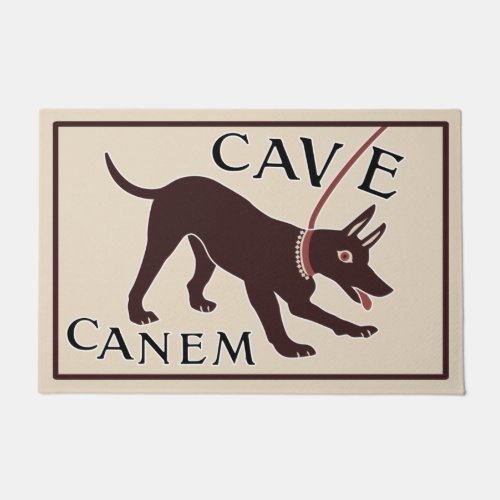 Beware of Dog Cave Canem Greco_Roman Image Doormat